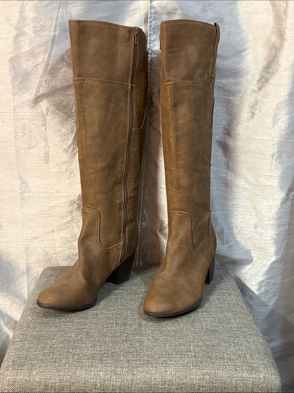 Indigo Tall Brown Suede Heeled Riding Boots